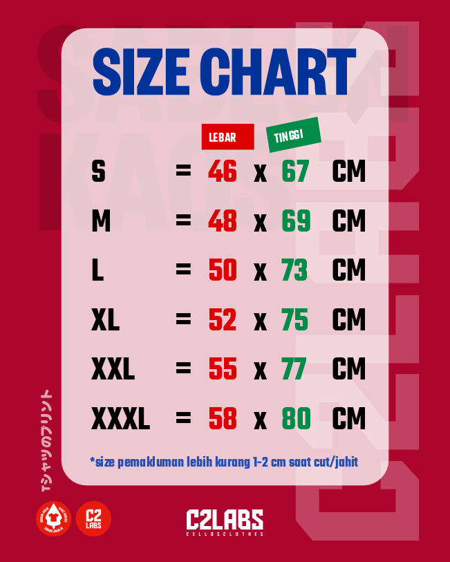SIZE CHART KAOS